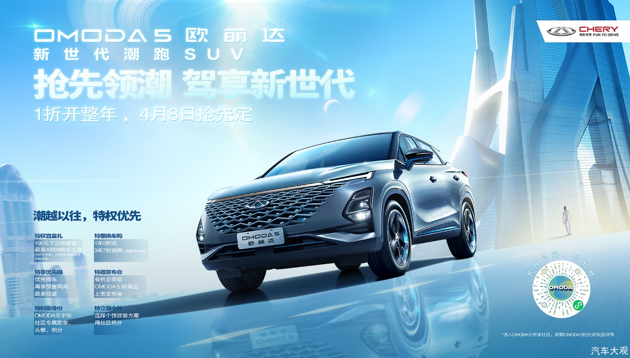 <b>199元抢先定新世代硬核潮跑SUV　奇瑞OMODA 5正式定名“欧萌达”</b>