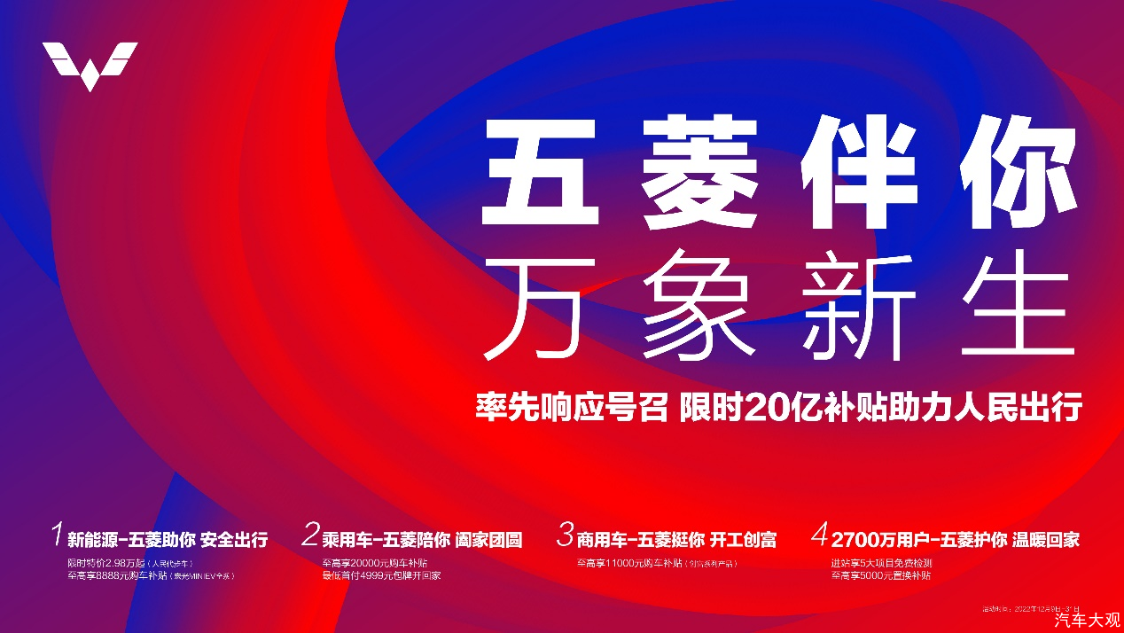 <b>五菱伴你，万象新生——人民五菱限时20亿购车补贴彰显民族车企担当</b>